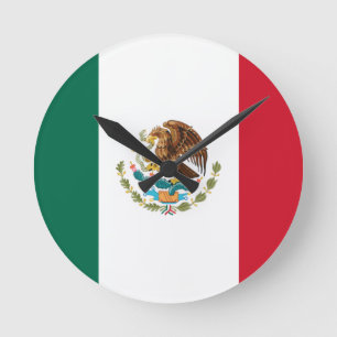 Horloge Ronde Drapeau du Mexique