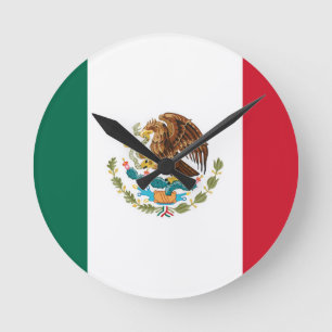 Horloge Ronde Drapeau du Mexique - drapeau mexicain - Bandera de