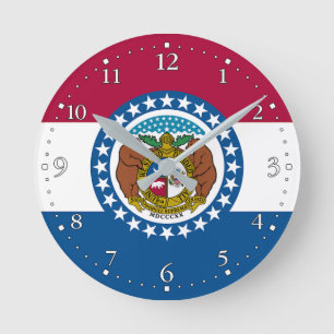 Horloge Ronde Drapeau du Missouri