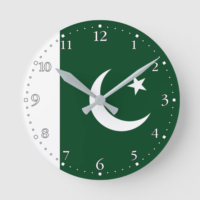 Horloge Ronde Drapeau du Pakistan (Recto)