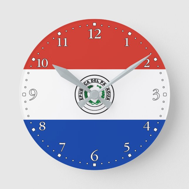 Horloge Ronde Drapeau du Paraguay (Recto)