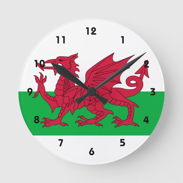 Horloge Ronde drapeau du pays de galles (Recto)