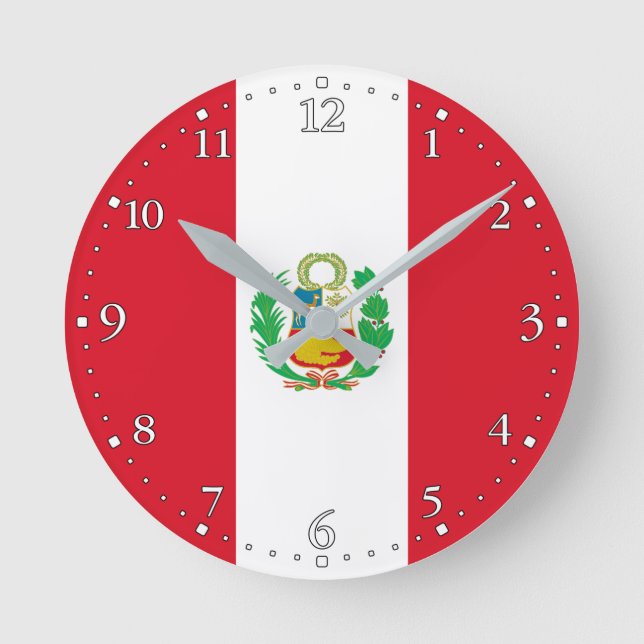 Horloge Ronde Drapeau du Pérou (Recto)