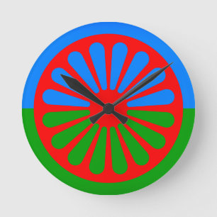 Horloge Ronde Drapeau du peuple rom