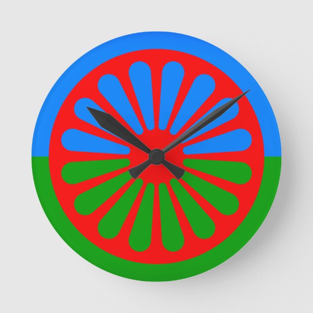 Horloge Ronde Drapeau du peuple rom (Recto)