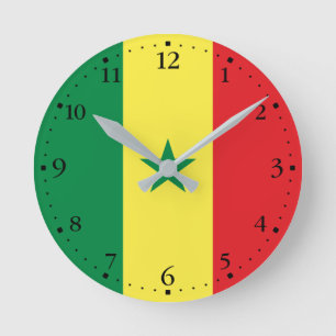 Horloge Ronde Drapeau du Sénégal