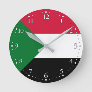 Horloge Ronde Drapeau du Soudan