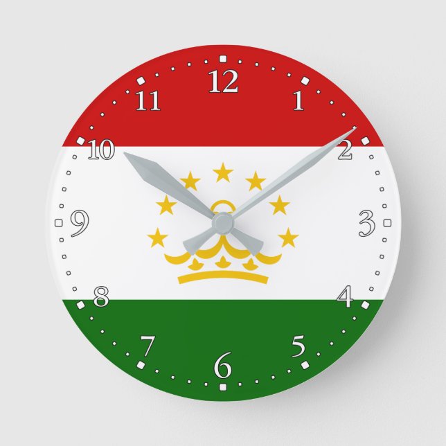 Horloge Ronde Drapeau du Tadjikistan (Recto)