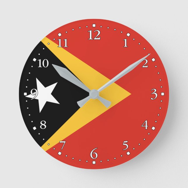 Horloge Ronde Drapeau du Timor oriental (Recto)