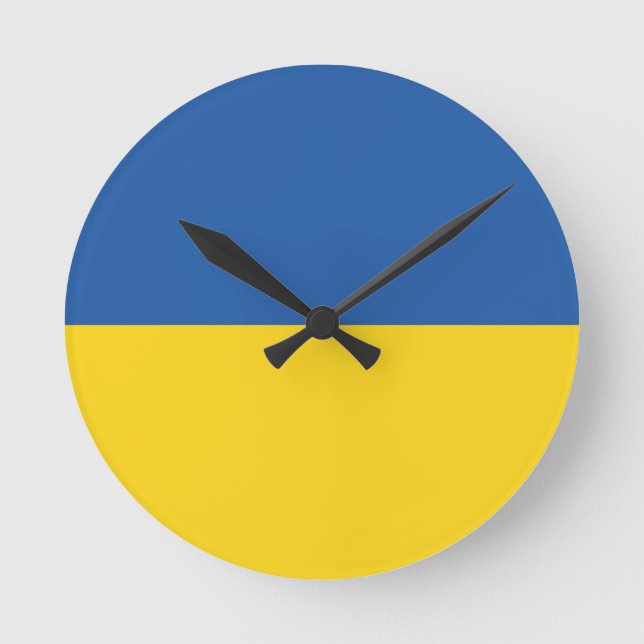 Horloge Ronde Drapeau d'Ukraine (Recto)