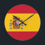 Horloge Ronde Drapeau Espagne<br><div class="desc">Drapeau Espagne</div>