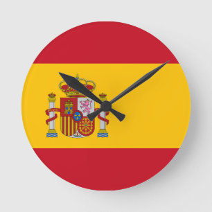 Horloge Ronde Drapeau Espagne