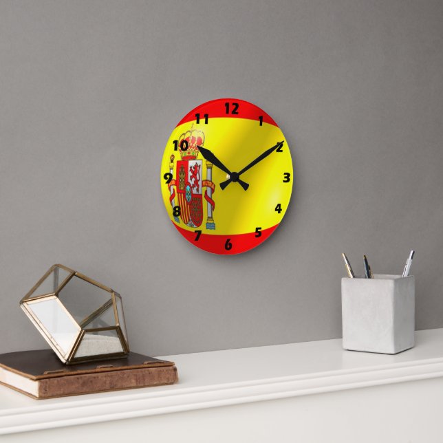 Horloge Ronde Drapeau espagnol (Bureau)