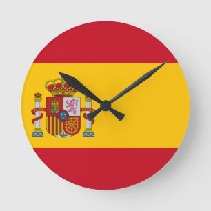 Horloge Ronde Drapeau espagnol - Bandera de España - Drapeau es
