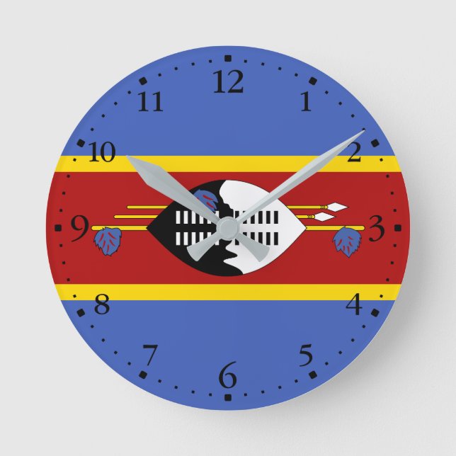 Horloge Ronde Drapeau Eswatini (Recto)