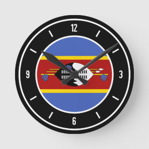 Horloge Ronde Drapeau Eswatini élégant