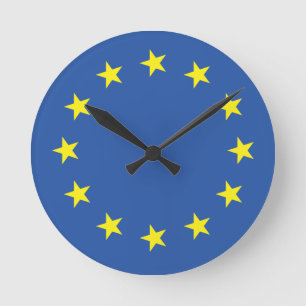 HORLOGE RONDE DRAPEAU EUROPE UNIE