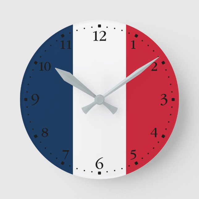 Horloge Ronde Drapeau Français (Recto)