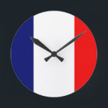 Horloge Ronde Drapeau français<br><div class="desc">Drapeau illustré de France</div>
