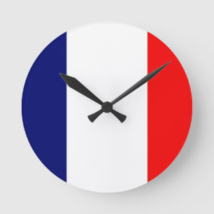 Horloge Ronde Drapeau français