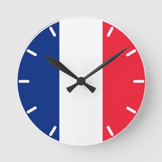 Horloge Ronde Drapeau français (Recto)