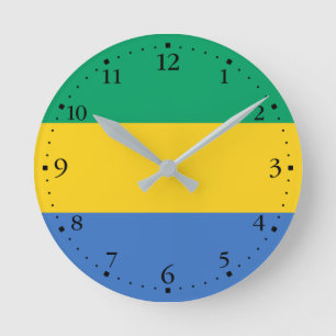 Horloge Ronde Drapeau Gabon