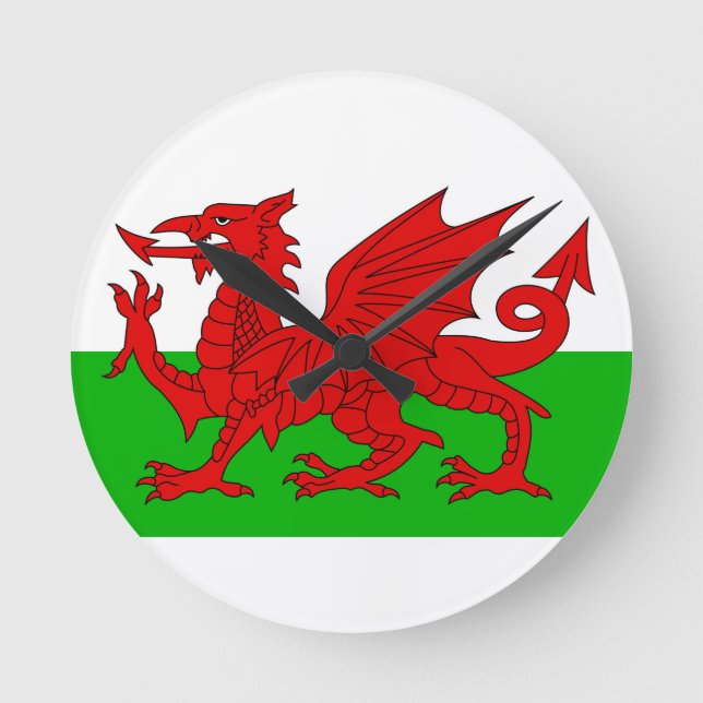 Horloge Ronde Drapeau Gallois / Pays de Galles - Cymru haute qua (Recto)