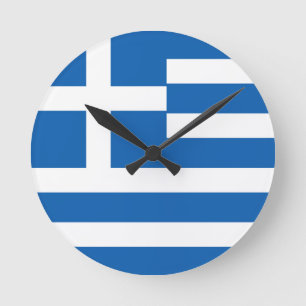 Horloge Ronde drapeau grec