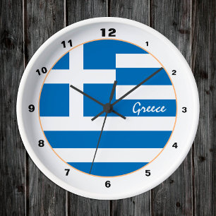 Horloge Ronde Drapeau grec moderne, Grèce tendance Accueil / des