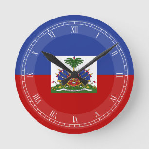 Horloge Ronde Drapeau haïtien classique