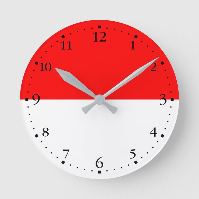 Horloge Ronde Drapeau Indonésie (Recto)