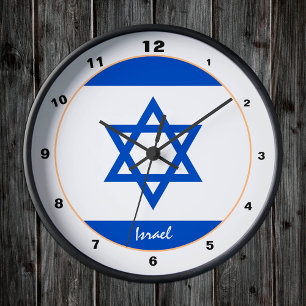 Horloge Ronde Drapeau Israël, Israël patriotique Maison / design