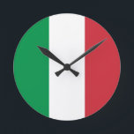 Horloge Ronde Drapeau Italie<br><div class="desc">Drapeau Italie</div>