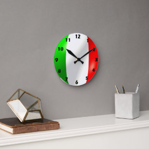Horloge Ronde Drapeau italien