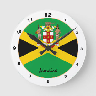 Horloge Ronde Drapeau jamaïcain moderne, Jamaïque tendance Accue