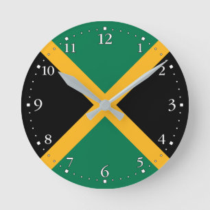 Horloge Ronde Drapeau Jamaïque