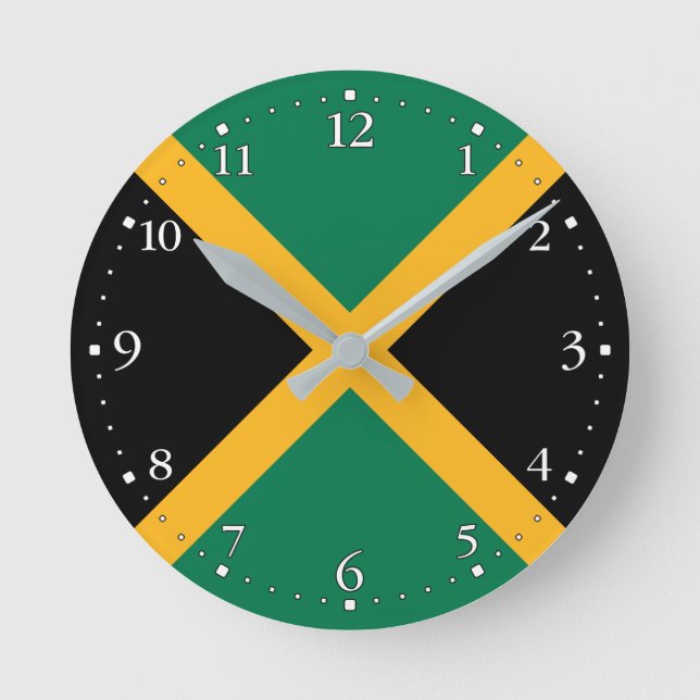 Horloge Ronde Drapeau Jamaïque (Recto)