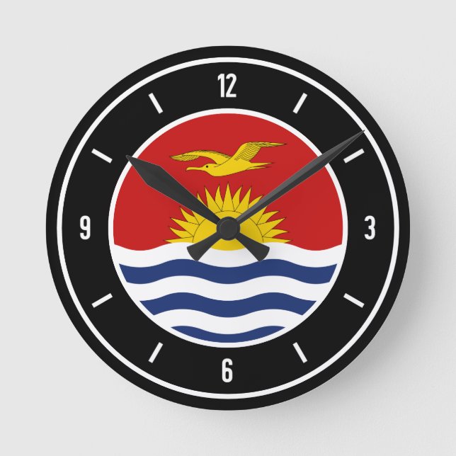 Horloge Ronde Drapeau Kiribati élégant (Recto)