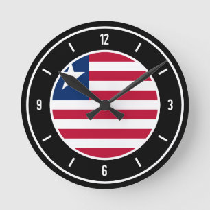 Horloge Ronde Drapeau Liberia élégant