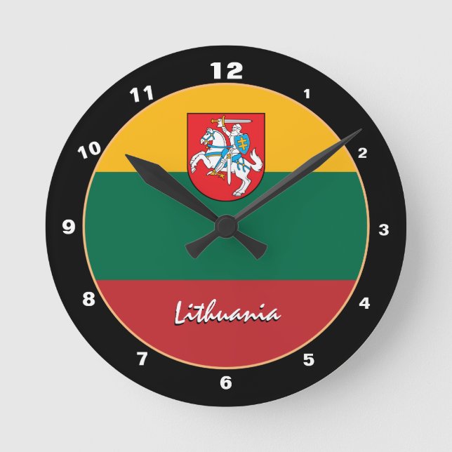 Horloge Ronde Drapeau lituanien patriotique, Lituanie Accueil /  (Recto)