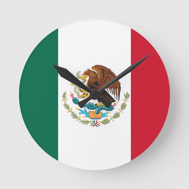 Horloge Ronde Drapeau mexicain (Recto)