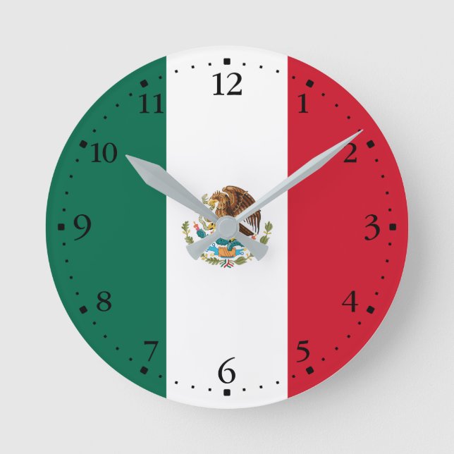 Horloge Ronde Drapeau mexicain (Recto)