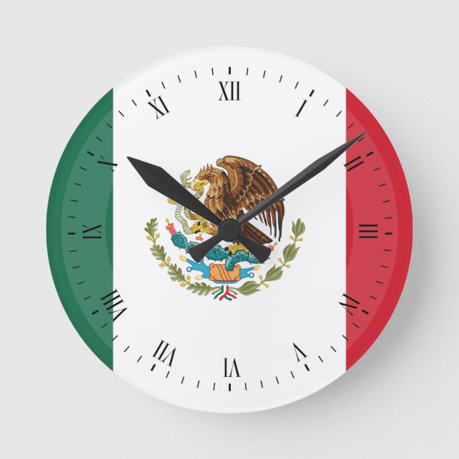 Horloge Ronde Drapeau mexicain classique (Recto)