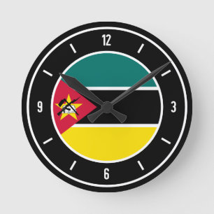 Horloge Ronde Drapeau Mozambique élégant