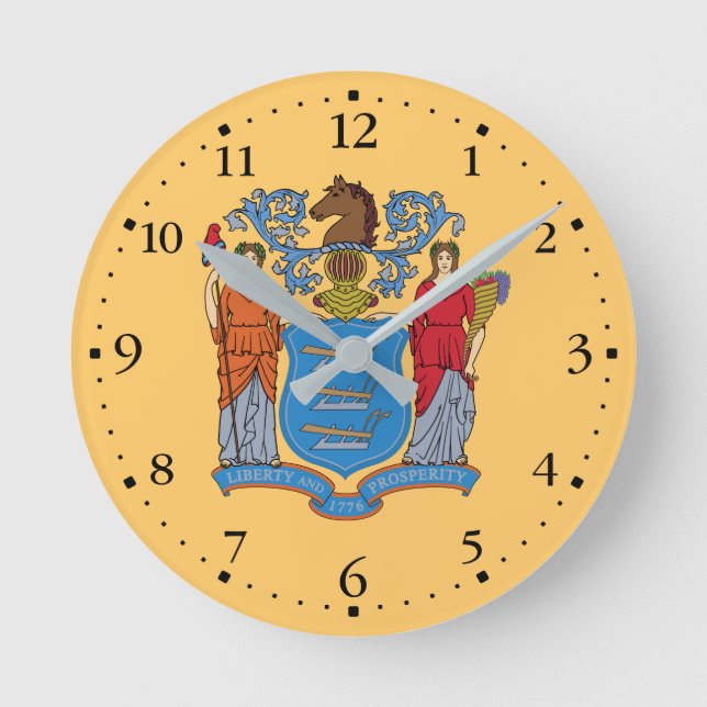 Horloge Ronde Drapeau national du New Jersey (Recto)