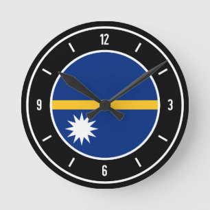 Horloge Ronde Drapeau Nauru élégant