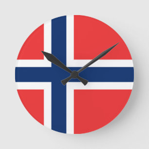 Horloge Ronde Drapeau norvégien