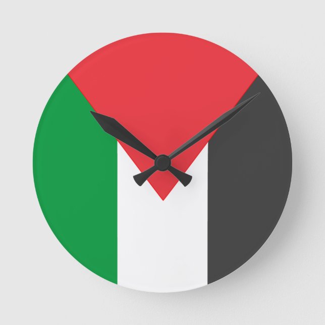 Horloge Ronde Drapeau palestinien Libérez la Palestine customisé (Recto)