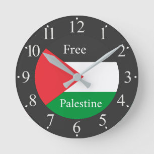 Horloge Ronde Drapeau palestinien Palestine libre