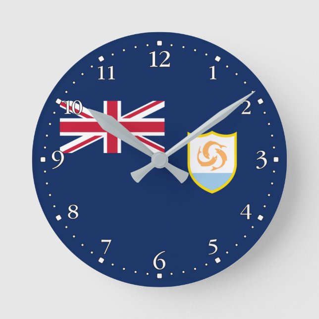 Horloge Ronde Drapeau patriote d'Anguilla (Recto)
